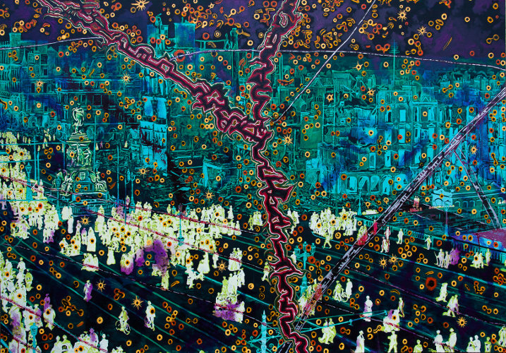 The Somme on the Liffey - oil on canvas 2016 - Paul Woods paintings